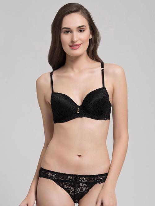 floral laced bra and panty set - 16586569 - Very Small Image - 1