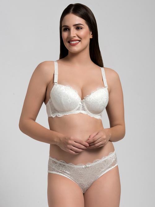 detachable strap laced bra and panty set - 16586571 - Very Small Image - 1