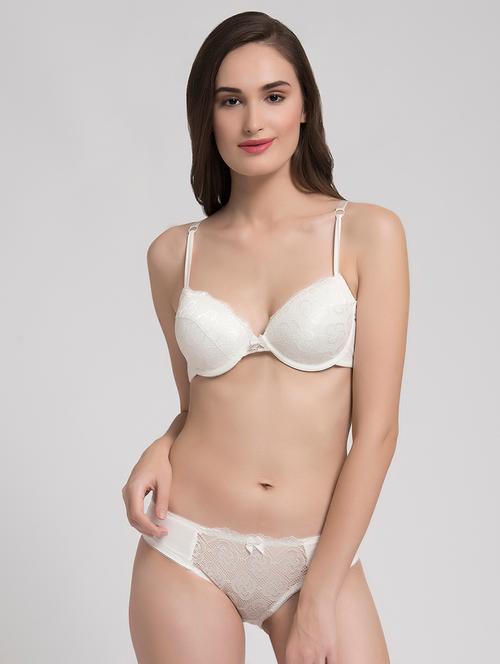 bow patch laced bras and panty set - 16586604 - Very Small Image - 1