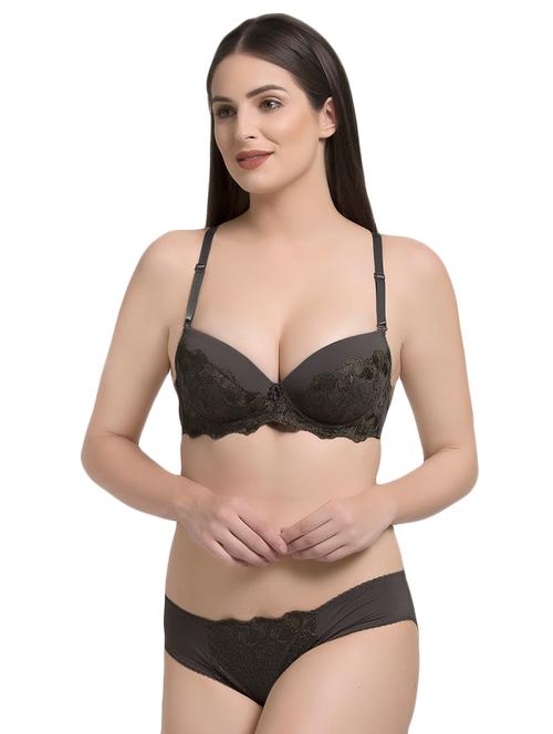 floral lace t-shirt bra and panty set - 16586612 - Very Small Image - 1