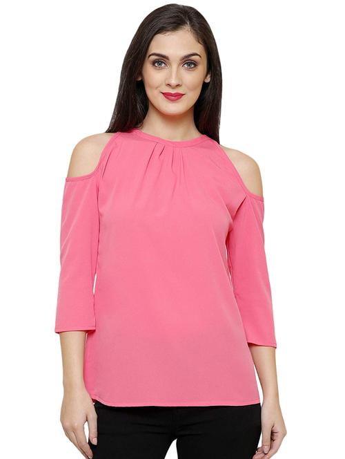 cold shoulder solid top - 16586825 - Very Small Image - 1