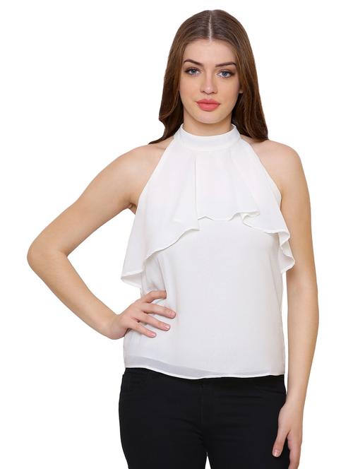 halter neck ruffled top - 16586841 - Very Small Image - 1