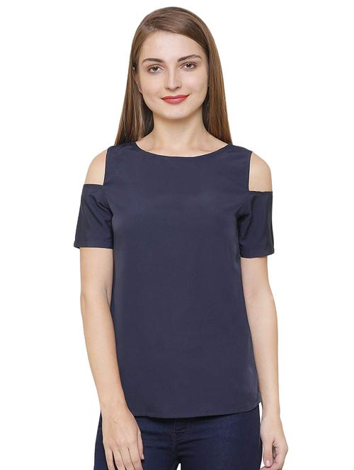 cold shoulder solid top - 16586902 - Very Small Image - 1