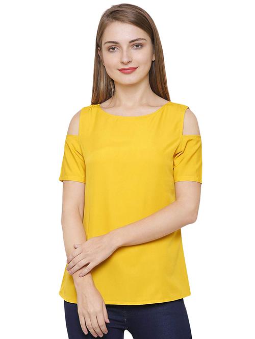cold shoulder solid top - 16586903 - Very Small Image - 1