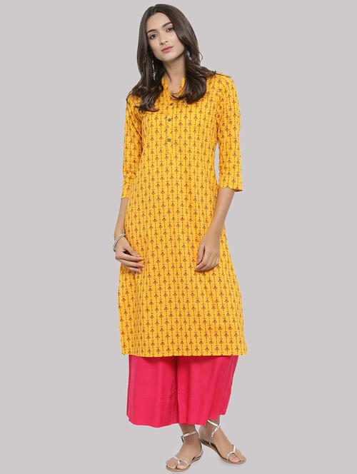 floral printed straight kurta - 16587076 - Very Small Image - 1
