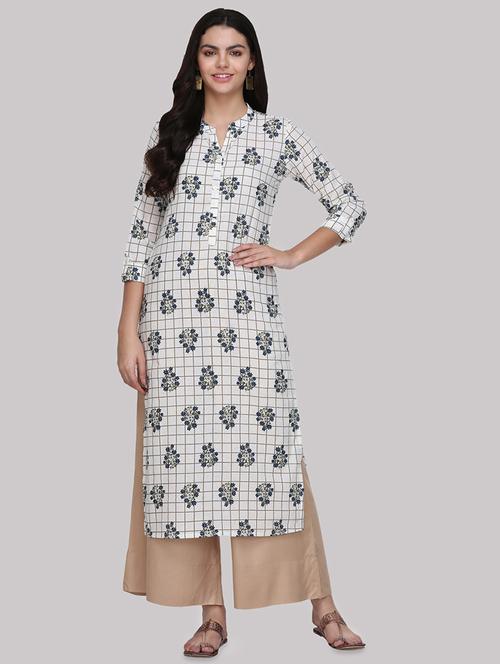 floral printed straight kurta - 16587117 - Very Small Image - 1