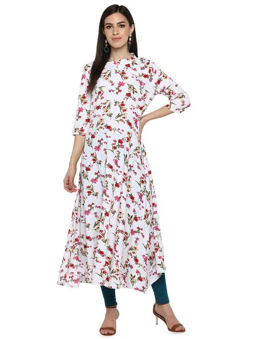 floral printed anarkali ethnic dress - 16587206 - Very Small Image - 1