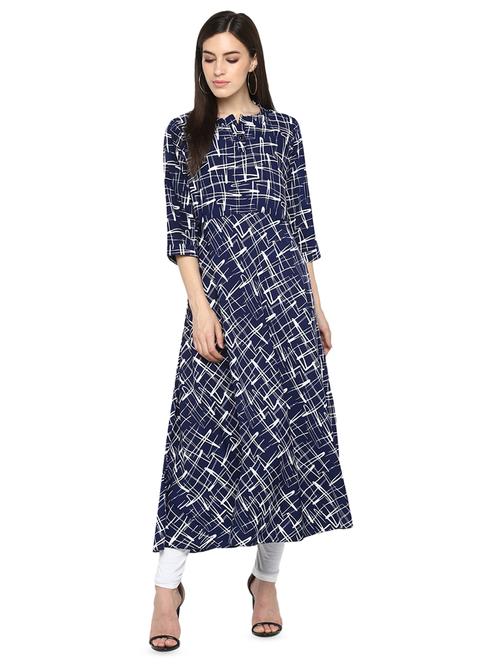 abstract printed ethnic dress - 16587209 - Very Small Image - 1