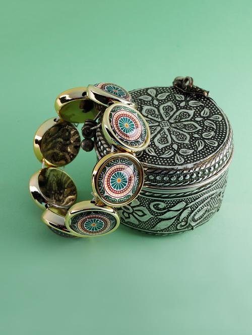multi colored metal bangle bracelet - 16587550 - Very Small Image - 1