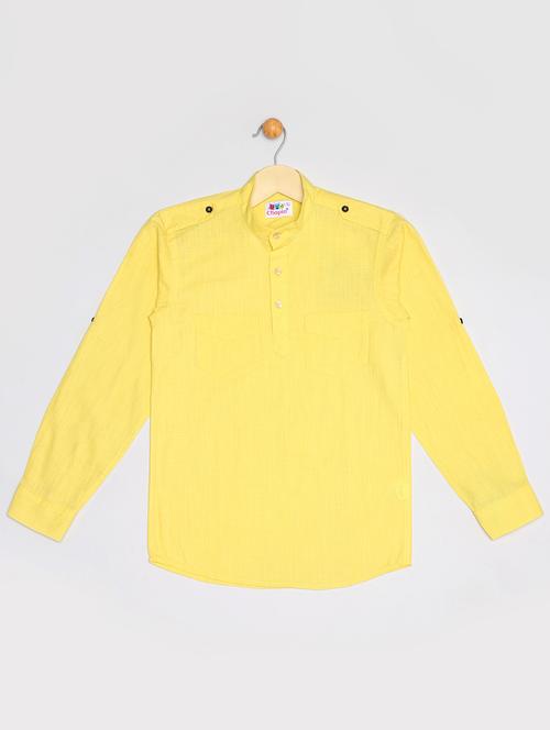 yellow cotton kurta - 16587643 - Very Small Image - 1