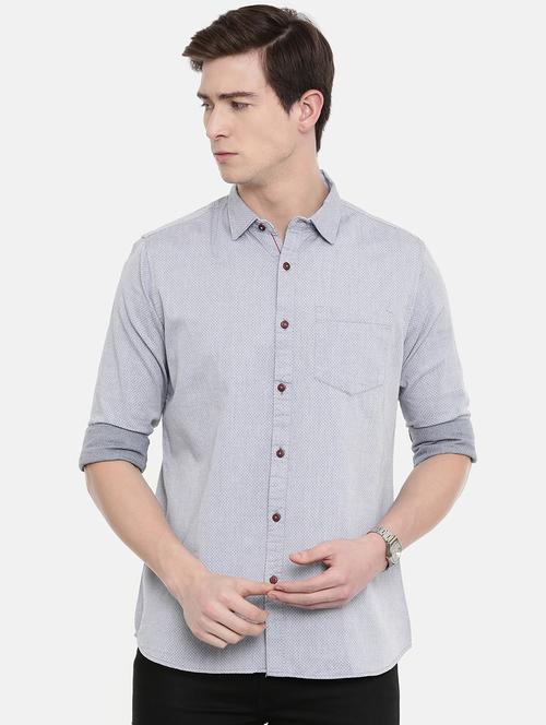 grey self design casual shirt - 16588988 - Very Small Image - 1