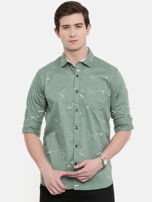 green printed casual shirt - 16588994 - Very Small Image - 1