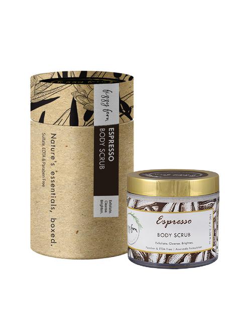 fizzy fern espresso body scrub, 100 gms, with coffee powder & walnut shell powder - 16589203 - Very Small Image - 1