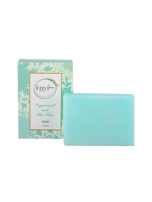 fizzy fern handmade peppermint soap, with neem, aloe vera & basil - 16589206 - Very Small Image - 1