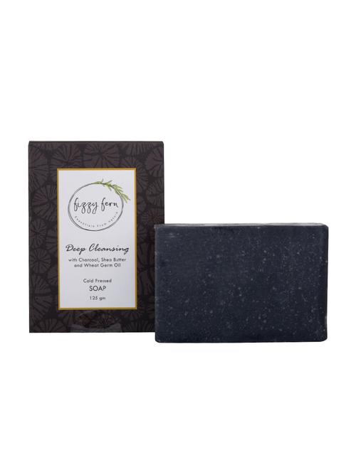 fizzy fern deep cleansing soap with charcoal, shea butter and wheat germ oil, 125 grams - 16589208 - Very Small Image - 1