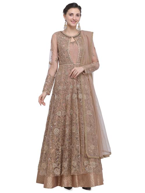 embroidered anarkali suits semi-stitched suit - 16591869 - Very Small Image - 1