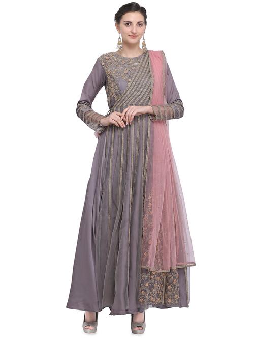 embroidered semi-stitched suit - 16591872 - Very Small Image - 1
