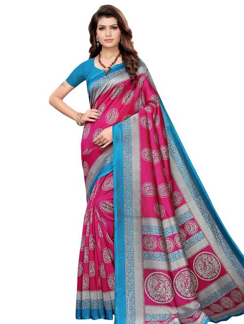 conversational printed saree with blouse - 16592026 - Very Small Image - 1