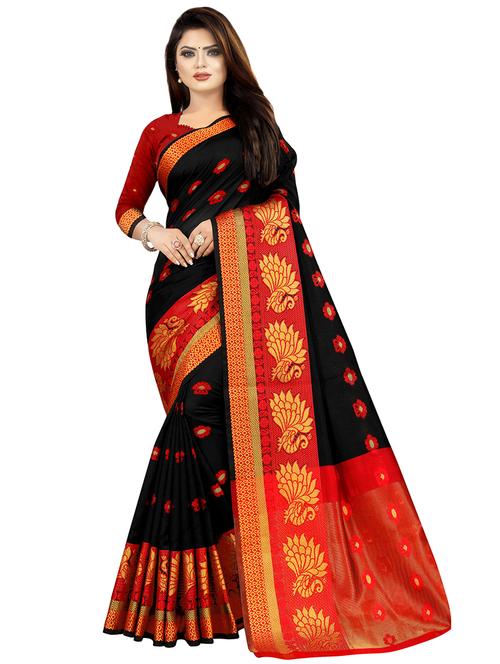 floral kanjivaram saree with blouse - 16592160 - Very Small Image - 1