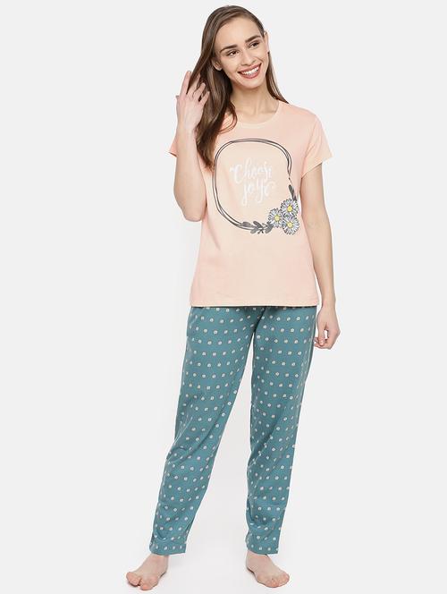 round neck quirky print pyjama set - 16592216 - Very Small Image - 1