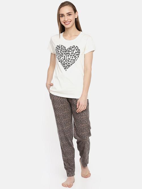 round neck animal print pyjama set - 16592218 - Very Small Image - 1
