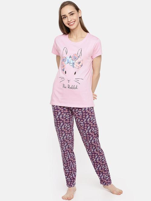 round neck quirky print pyjama set - 16592229 - Very Small Image - 1
