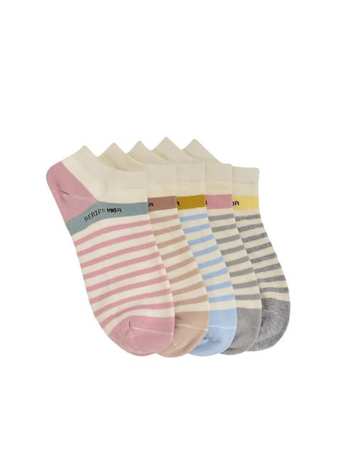 set of 5 women's low ankle cotton socks - 16592621 - Very Small Image - 1