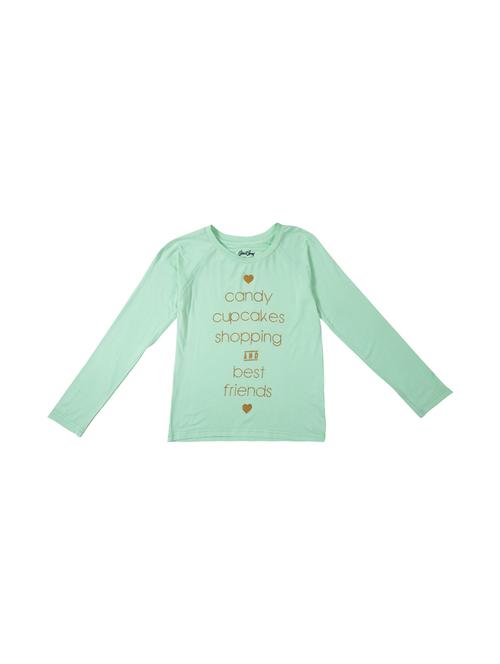 raglan sleeved typographic print top - 16592867 - Very Small Image - 1