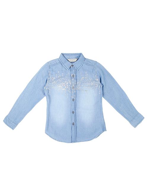 long sleeved denim shirt - 16592875 - Very Small Image - 1