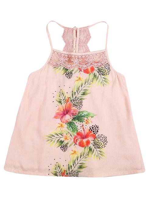 lace detail embellished floral top - 16592900 - Very Small Image - 1