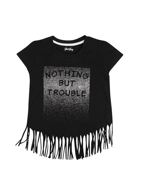 fringe hem quirky print top - 16592908 - Very Small Image - 1