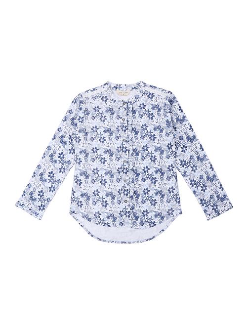 lace inserted floral shirt - 16592911 - Very Small Image - 1