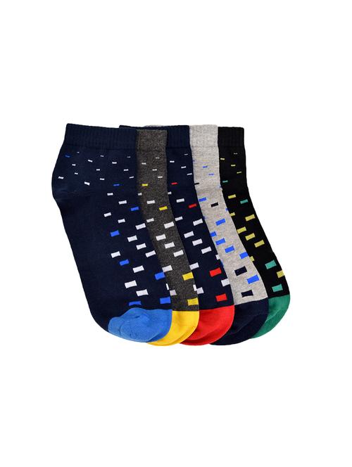 set of 5 multi colored cotton ankle length socks - 16592930 - Very Small Image - 1