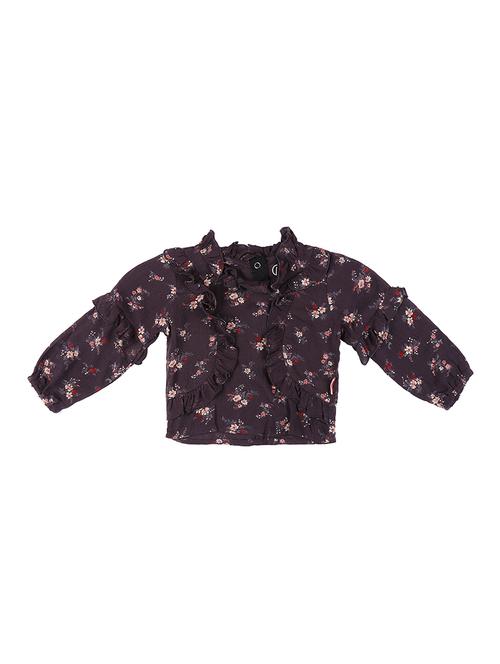 ruffle trim floral top - 16593007 - Very Small Image - 1