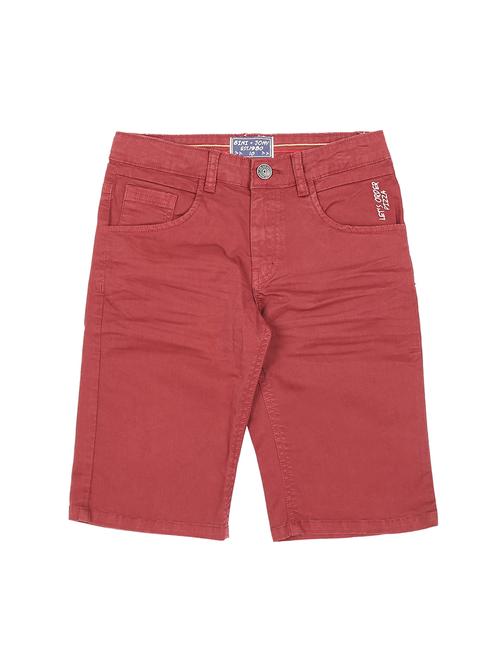 red cotton blend threefourth shorts & three fourth - 16593420 - Very Small Image - 1