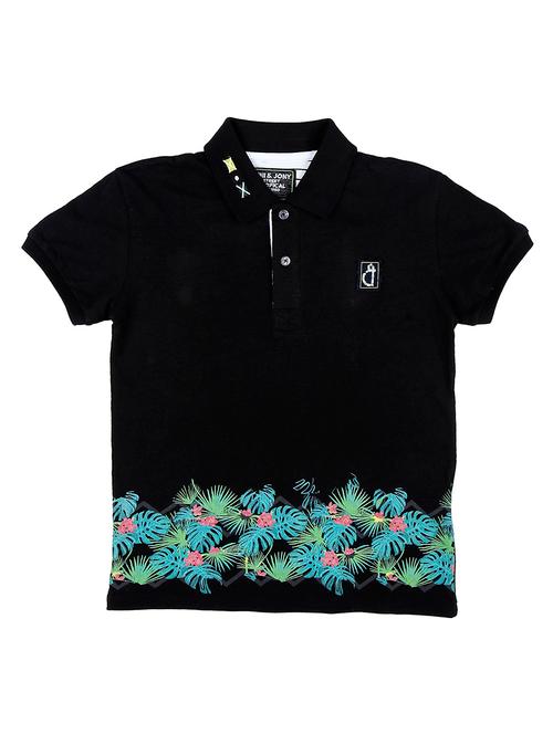 polo neck floral print t-shirt - 16593532 - Very Small Image - 1