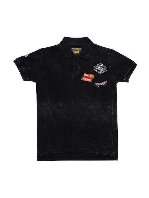 polo neck quirky patch t-shirt - 16593545 - Very Small Image - 1