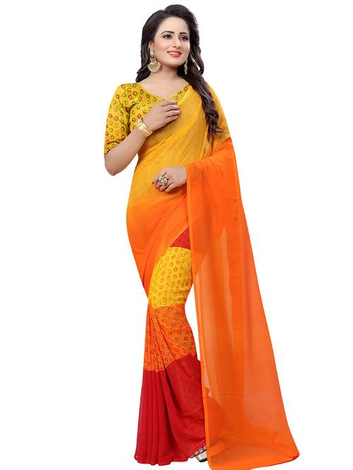 ombre printed saree with blouse - 16595657 - Very Small Image - 1