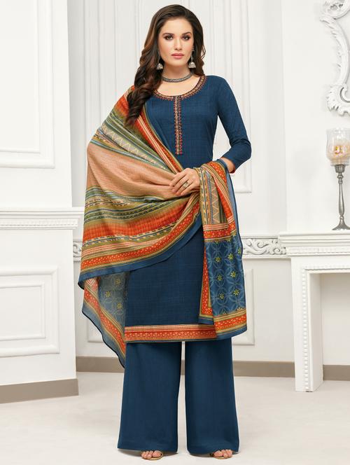 printed unstitched suit - 16595957 - Very Small Image - 1
