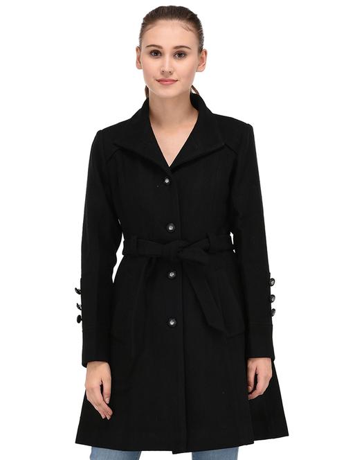 tie front lapel neck overcoat - 16596013 - Very Small Image - 1