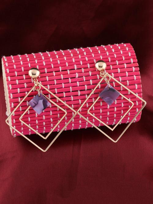purple metal drop earring - 16596867 - Very Small Image - 1