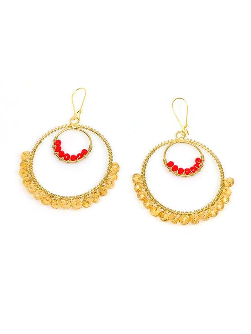 red metal hoop earrings - 16598499 - Very Small Image - 1
