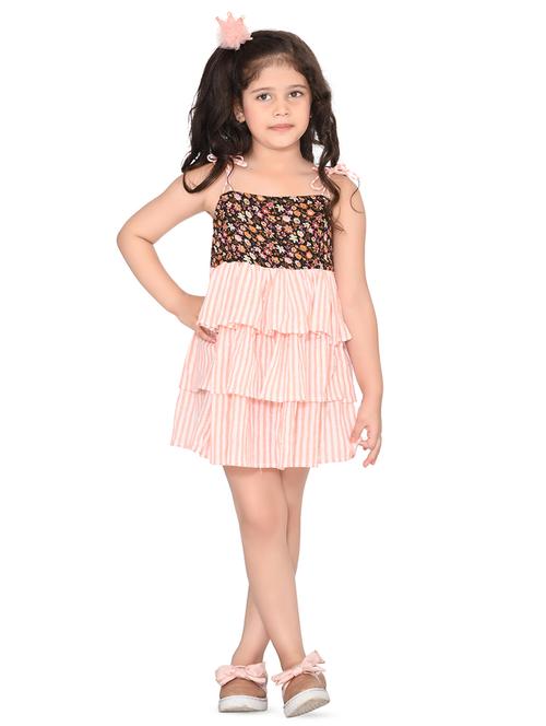 tie knot shoulder layered frock - 16598579 - Very Small Image - 1