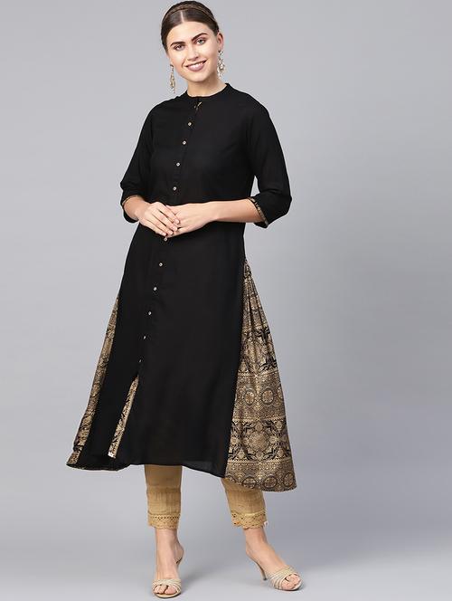 solid a-line kurta - 16599636 - Very Small Image - 1