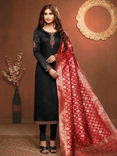 embroidered unstitched suit - 16599810 - Very Small Image - 1