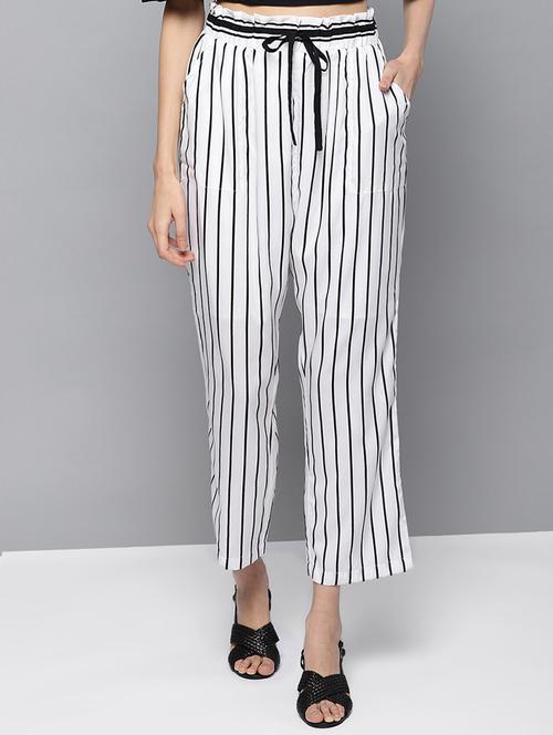 drawstring waist striped trouser - 16600017 - Very Small Image - 1