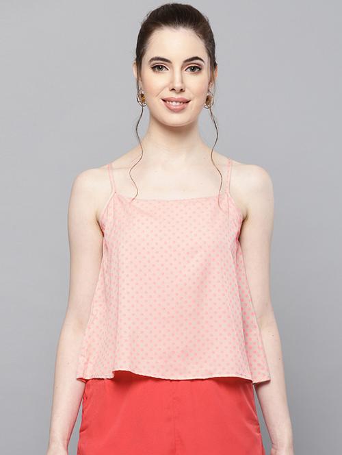 cami neck polka dot top - 16600027 - Very Small Image - 1