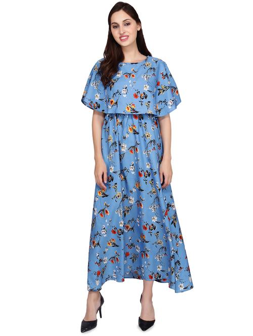 boat neck floral layered dress - 16600196 - Very Small Image - 1