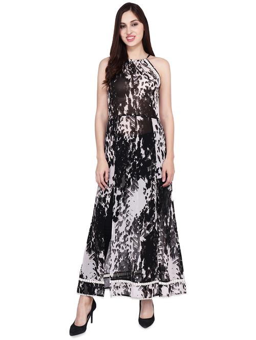 halter neck lace detail maxi dress - 16600199 - Very Small Image - 1