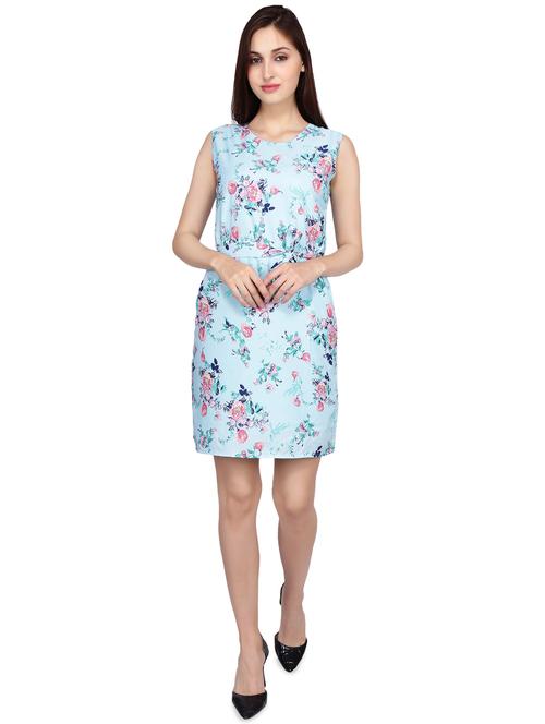 tie up floral sheath dress - 16600201 - Very Small Image - 1